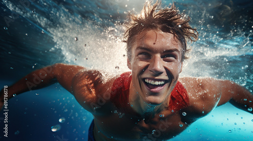 portrait of a man underwater  © iwaart