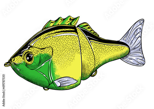 illustration of fish decoy for fishing lover (ID: 691787530)