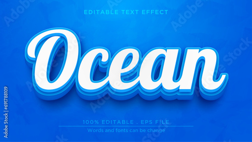 Blue ocean 3d editable text effect