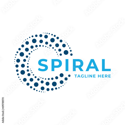 Spiral Dots Logo Design Modern Concept
