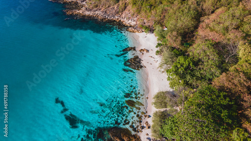 Koh Samet Island Thailand, aerial drone view from above at the Samed Island in Thailand. © Fokke Baarssen