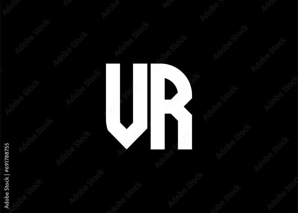 Fototapeta premium Monogram Letter VR Logo Design vector template