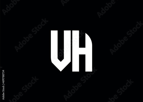 Monogram Letter VH Logo Design vector template