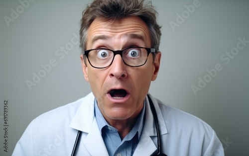 Surprised man doctor photo