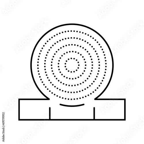 thimble ring embroidery hobby line icon vector. thimble ring embroidery hobby sign. isolated contour symbol black illustration