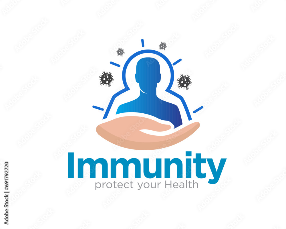 immunity logo designs for medical service and body protection - obrazy, fototapety, plakaty 