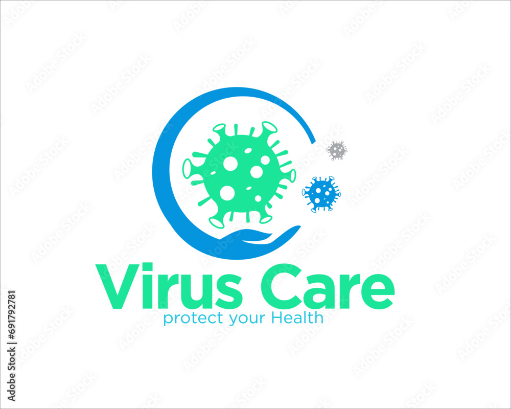 hand care from virus to protection health logo designs