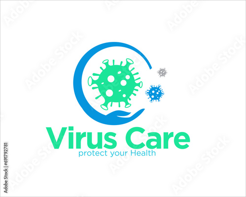 hand care from virus to protection health logo designs