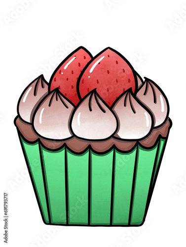 cupcake with strawberry 