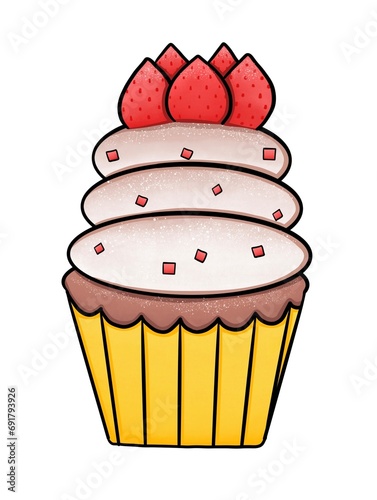 cupcake with strawberry 