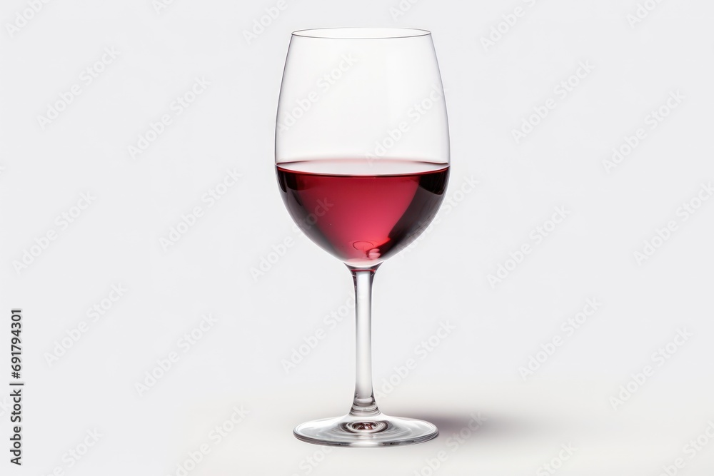 A glass of wine on a white background
