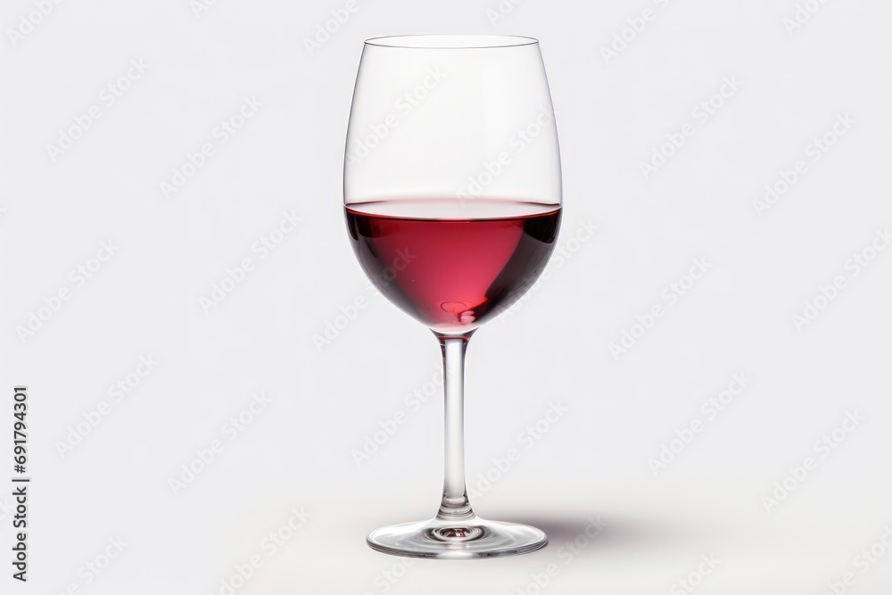 A glass of wine on a white background A glass of wine on a white background