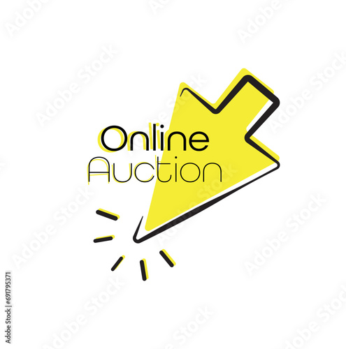 auction online sign on white background