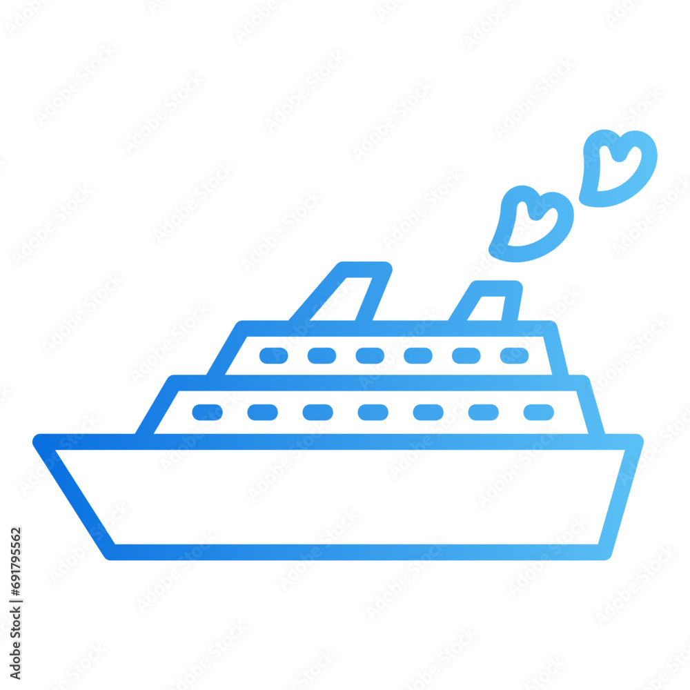Obraz premium cruise ship gradient icon