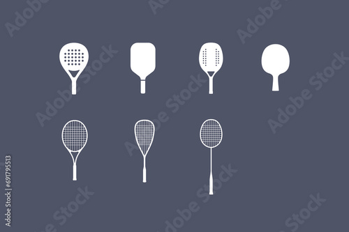 Racket Sports Icon Set Design Vector photo