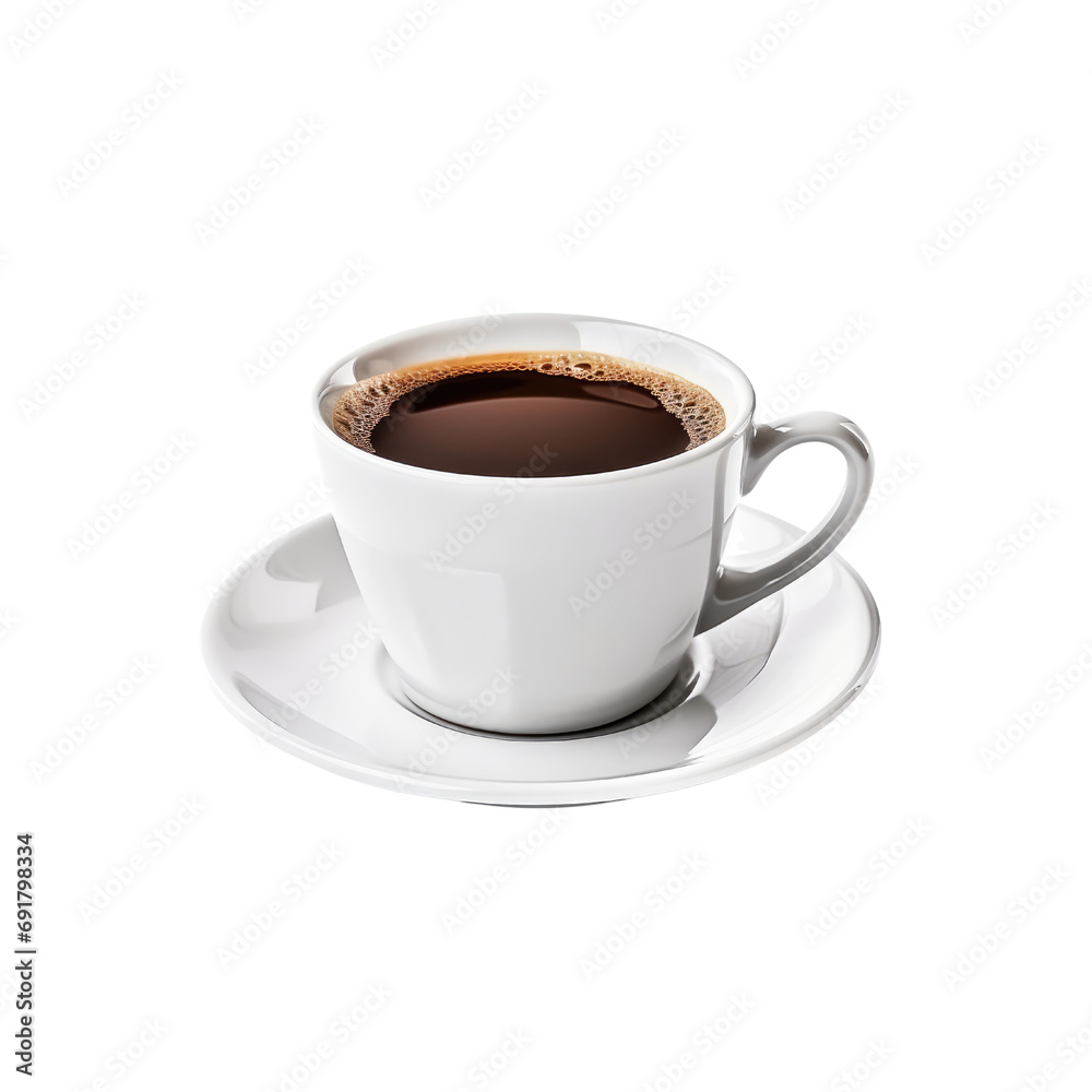 A cup of coffee isolated transparent white background A cup of coffee isolated transparent white background