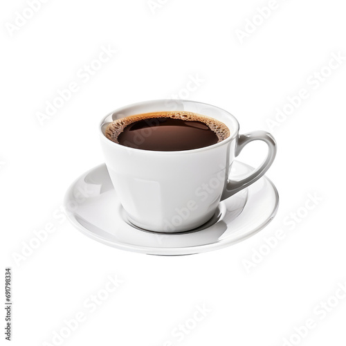 A cup of coffee isolated transparent white background
