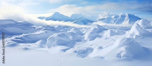 Snow forms mounds after avalanche. High Tatras. Poland. © 2rogan
