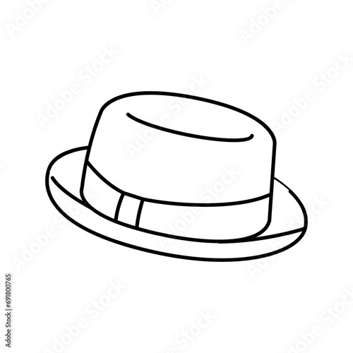 pork pie hat cap line icon vector. pork pie hat cap sign. isolated contour symbol black illustration