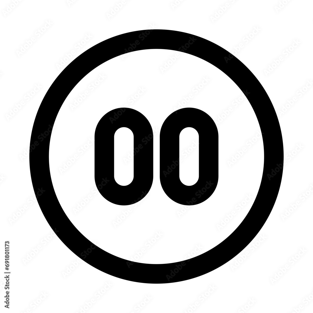 Pause Button Line UI Icon Pause Button Line UI Icon