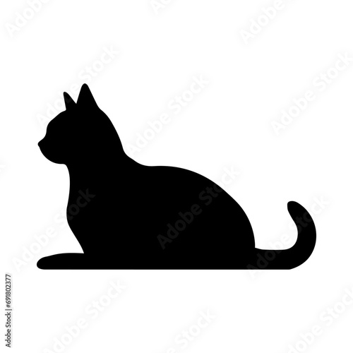 A cat lying vector silhouette