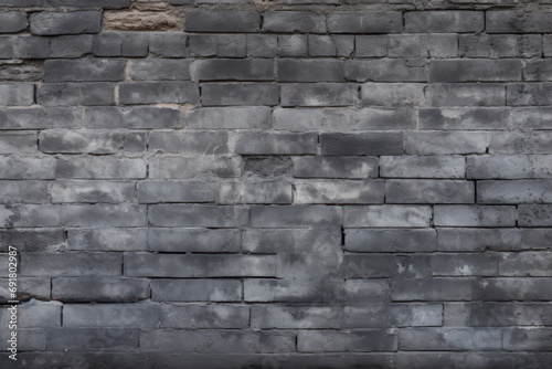 Front facing view of a grey brick wall  surface material texture