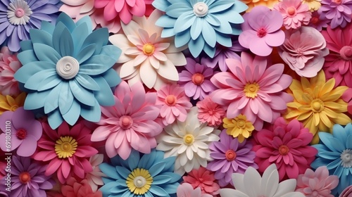 pink and blue flowers background generated by AI tool