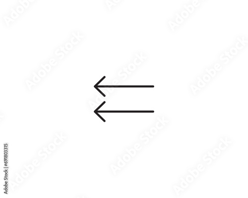Arrow left icon vector symbol design illustration