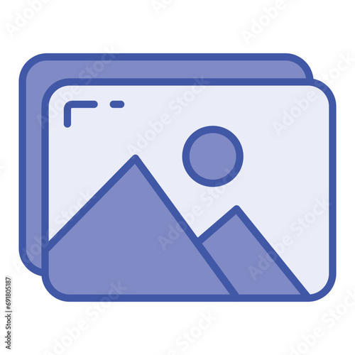 Grab this carefully crafted vector of pictures in trendy style, easy to use icon