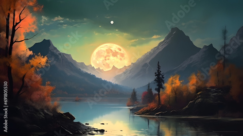 Captivating painting of a landscape background 