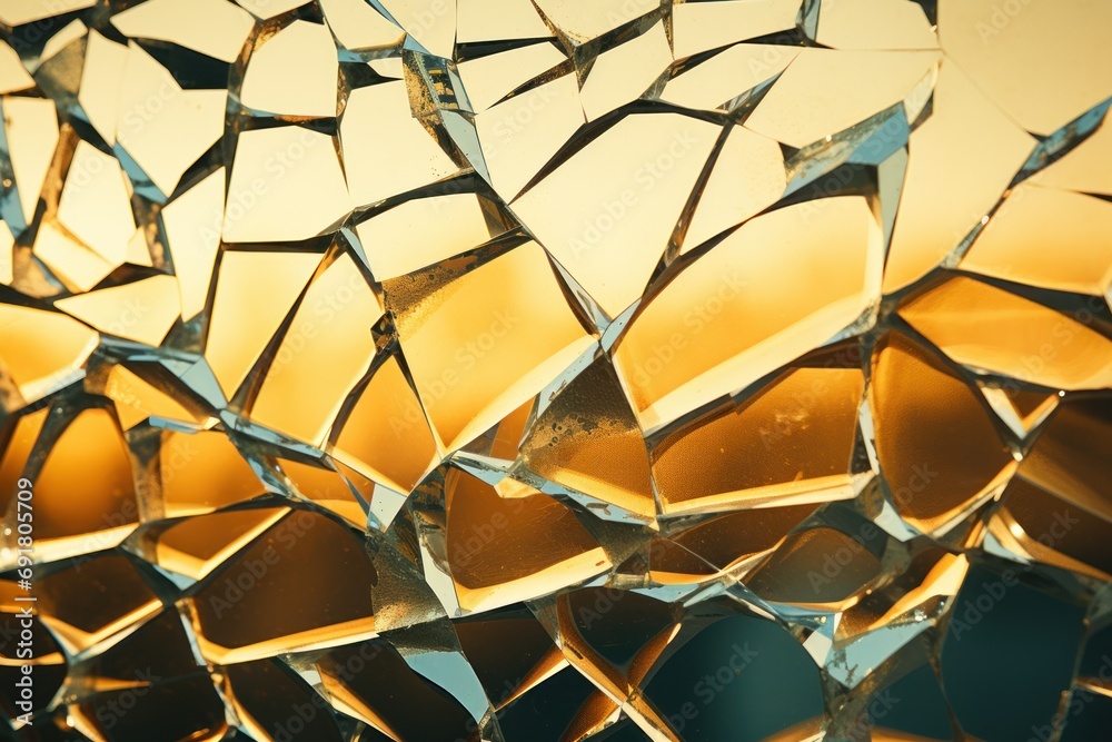 a close up of a mirror that has been made to look like it has been broken and has been taken apart. a close up of a mirror that has been made to look like it has been broken and has been taken apart.