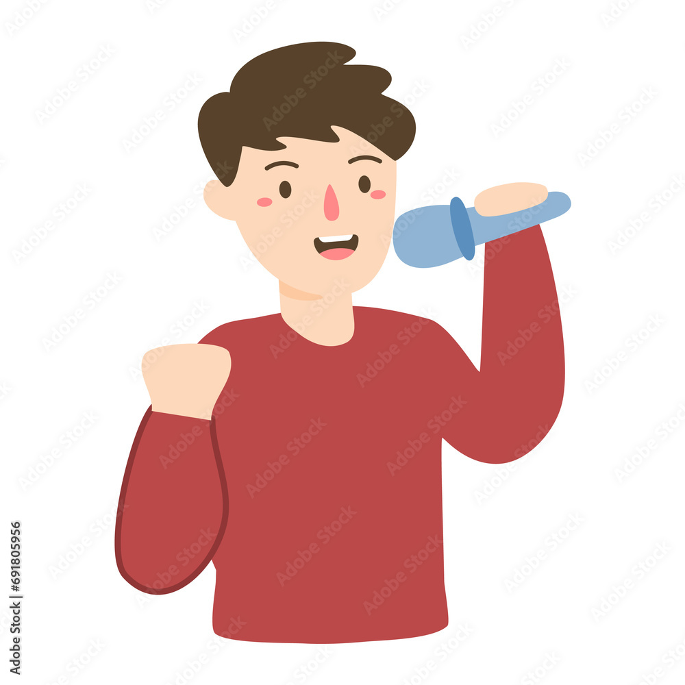 man pop star sings song leaning back with microphone man pop star sings song leaning back with microphone