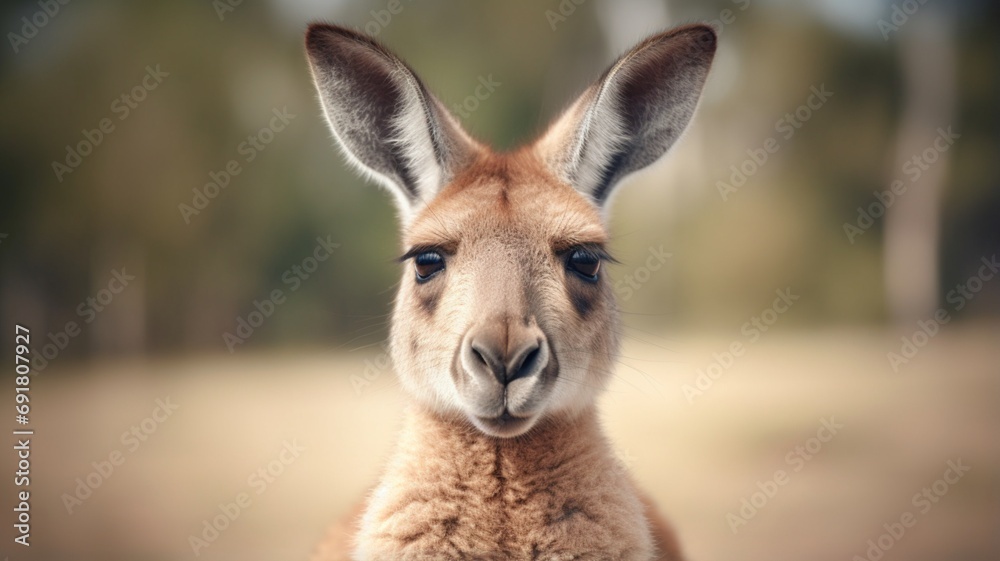 Kangaroo face animal pictures Generative artificial intelligence