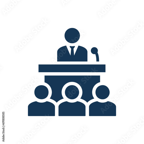 Conference icon. Vector illustration isolated on white background.