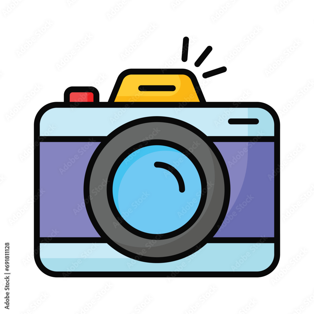 Digital camera icon in flat style, photography equipment, photo camera vector Digital camera icon in flat style, photography equipment, photo camera vector