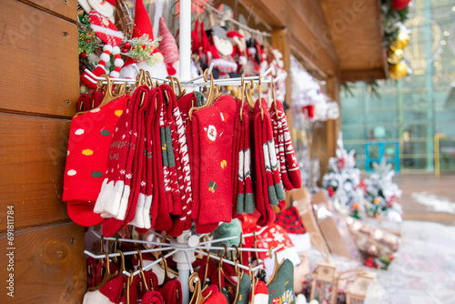 Canvas Print Christmas and New Year souvenirs. Christmas fair