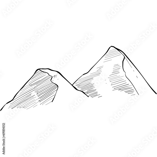 rocky mountain handdrawn illustration