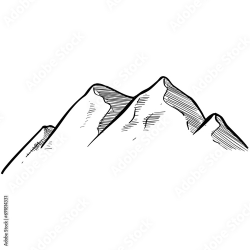 rocky mountain handdrawn illustration