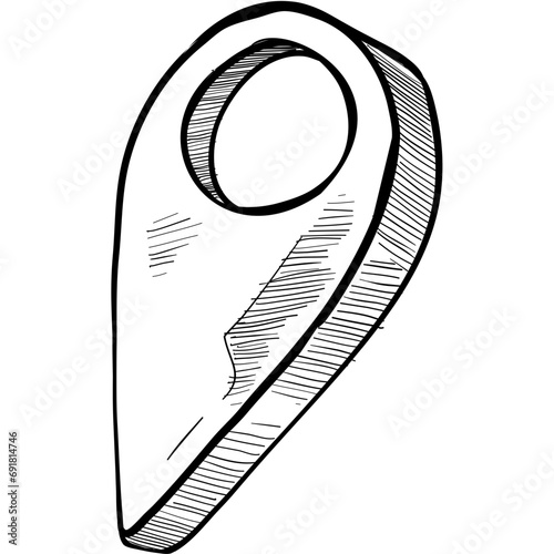 pin mark handdrawn illustration