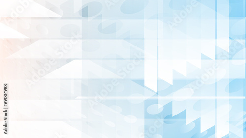 Abstract creative geometric shape on gradient light blue background illustration.