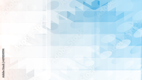 Abstract creative geometric shape on gradient light blue background illustration.