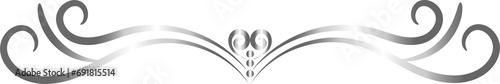 Silver swirl lines calligraphy ornament, border