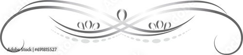 Silver swirl lines calligraphy ornament, border