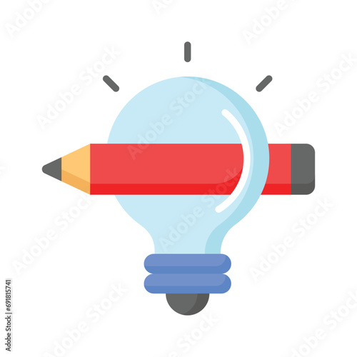 Beautifully designed creative idea vector, pencil with light bulb