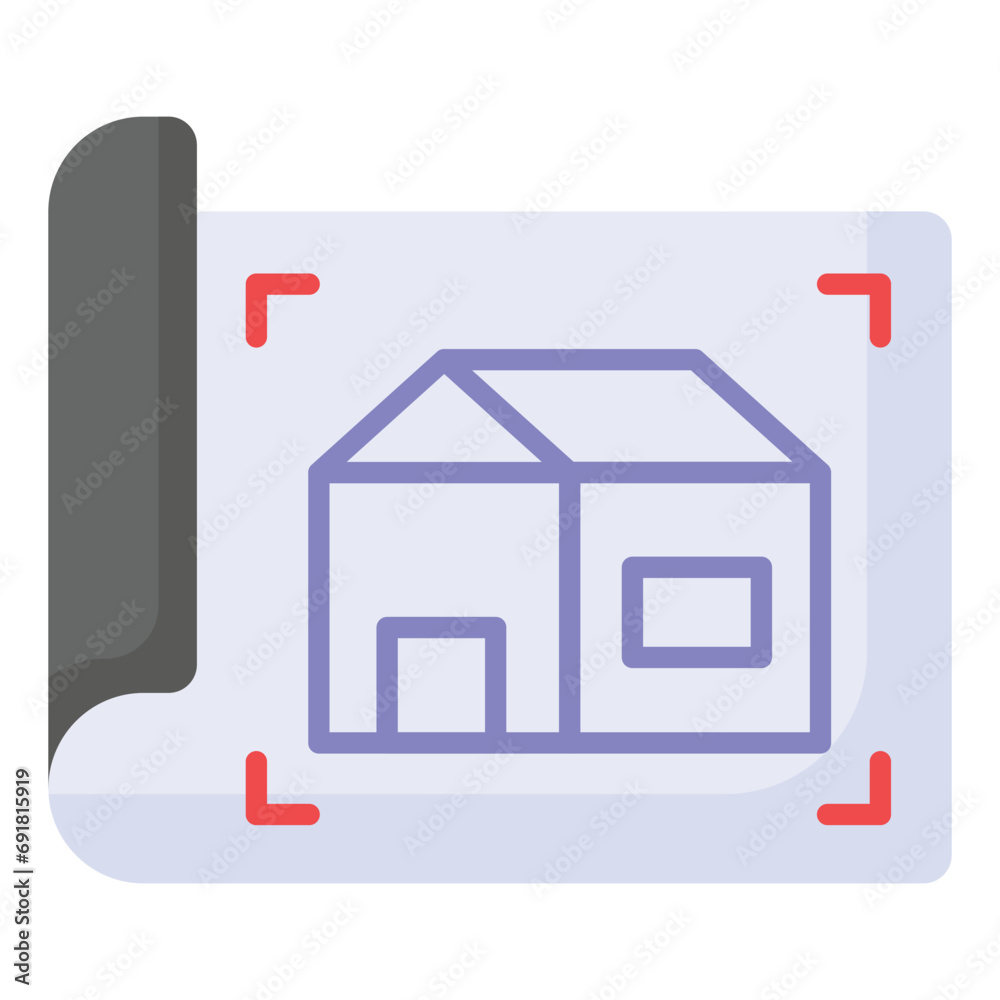 Trendy icon of home architecture, isolated on white background Trendy icon of home architecture, isolated on white background