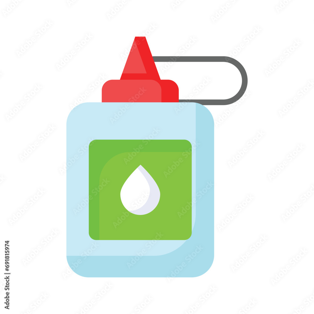 Glue bottle, used for fixing purpose in art projects, icon of glue jar Glue bottle, used for fixing purpose in art projects, icon of glue jar