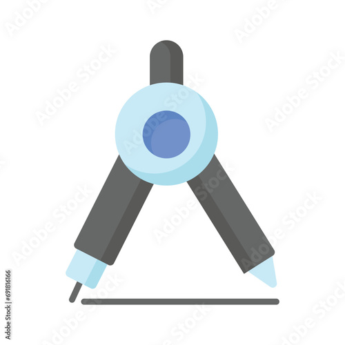 Grab this amazing vector design of geometry compass icon, flat icon design of drafting tool