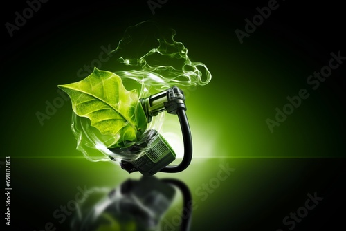 Illustrating the concept of electrofuels or e-fuels, environmentally friendly fuels derived from renewable sources photo