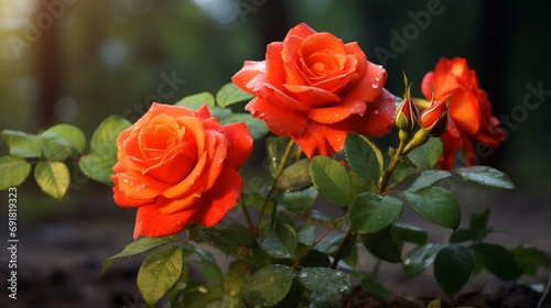 red roses in garden