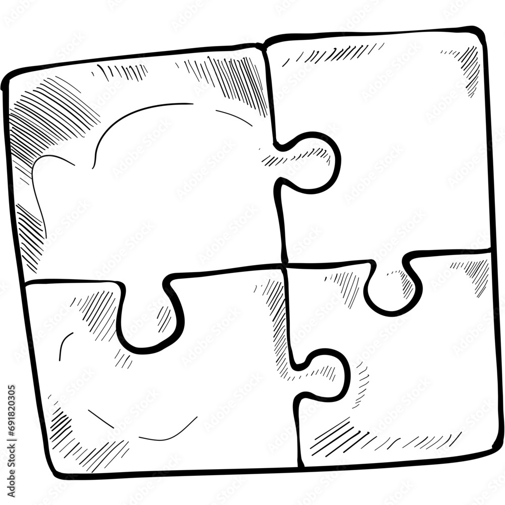 Fototapeta premium puzzle piece handdrawn illustration